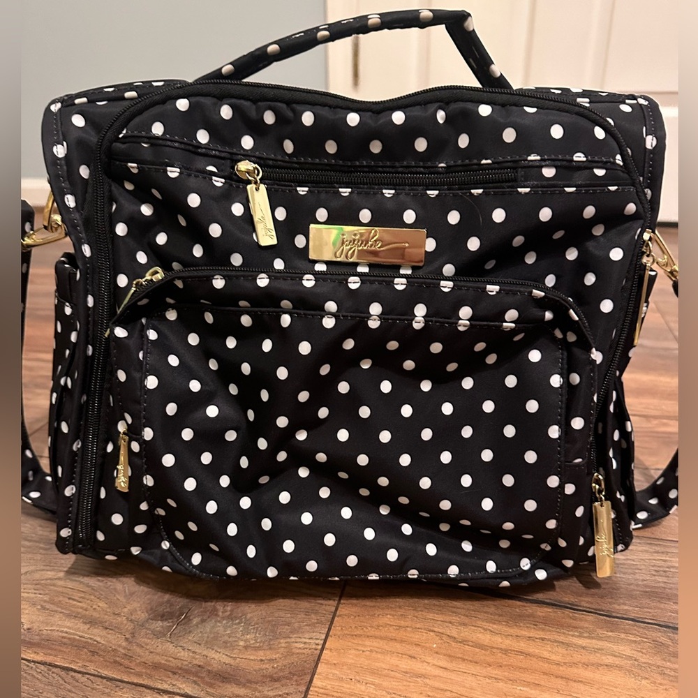 Jujube Black & White Diaper Bag with Changing Pad